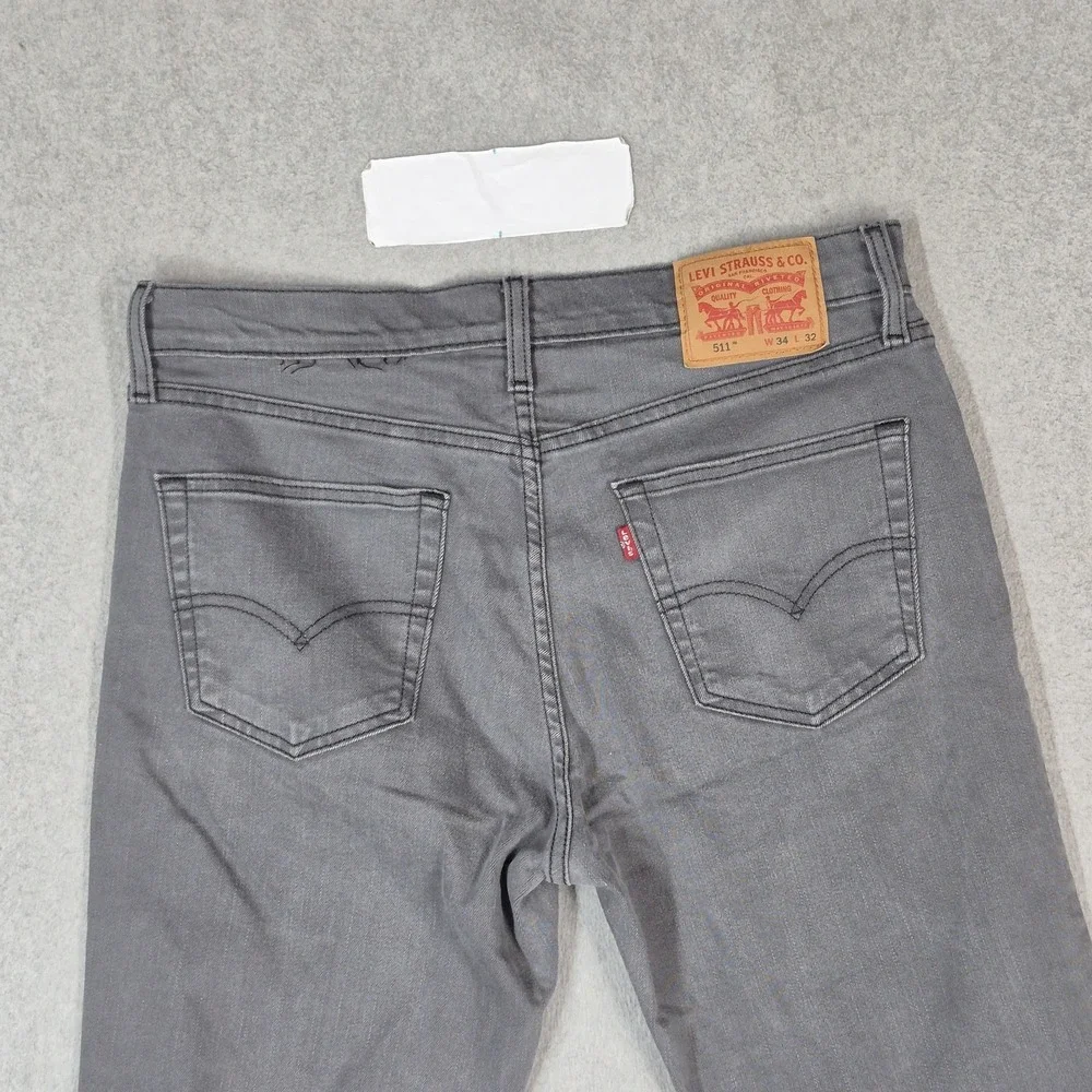 Levi's 511 Men Jeans 34X32 Gray Denim Slim Fit 30